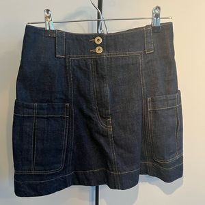Carven high-waisted denim skirt